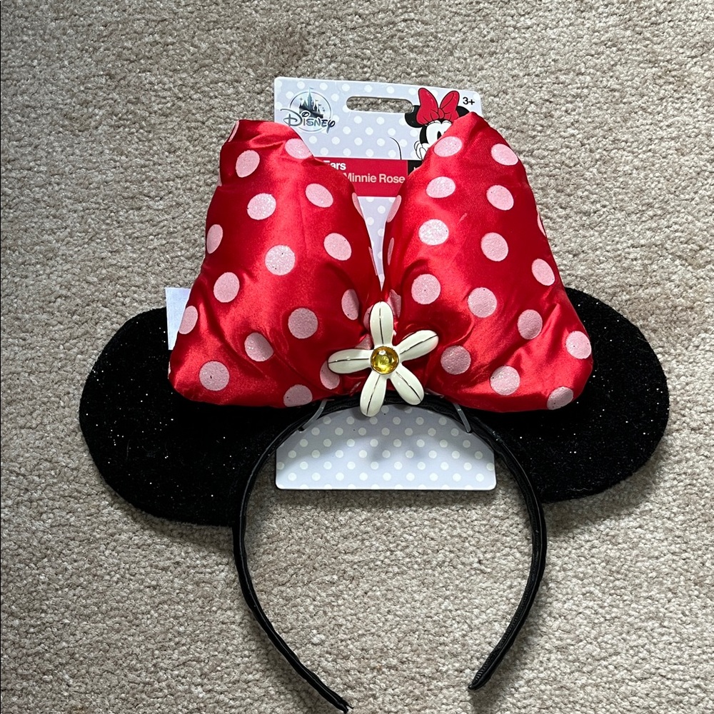 NWT Disney Minnie Mouse Red Polka Dot Headband Gems